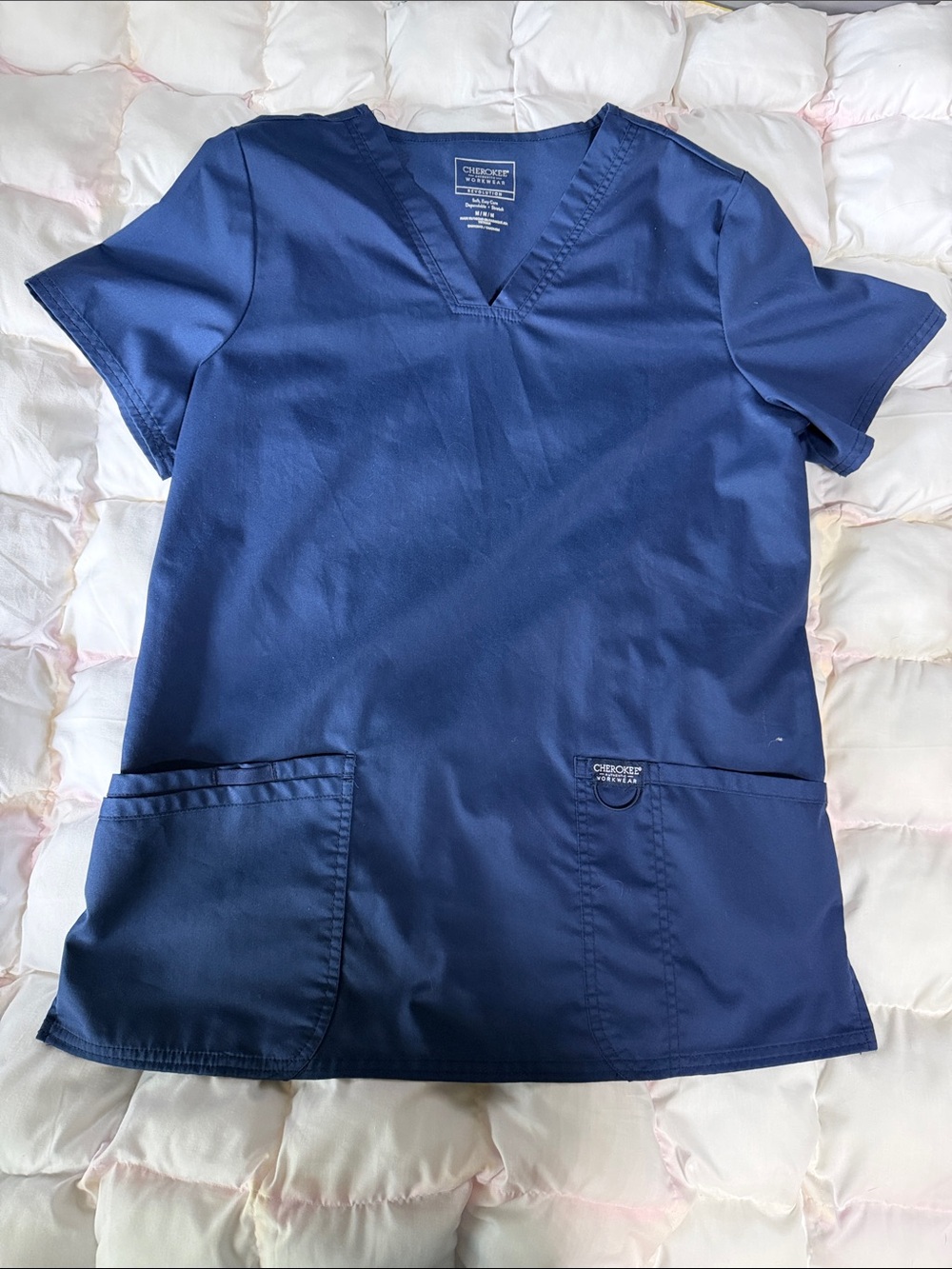 Cherokee Navy Blue V-Neck Medical Scrub Top